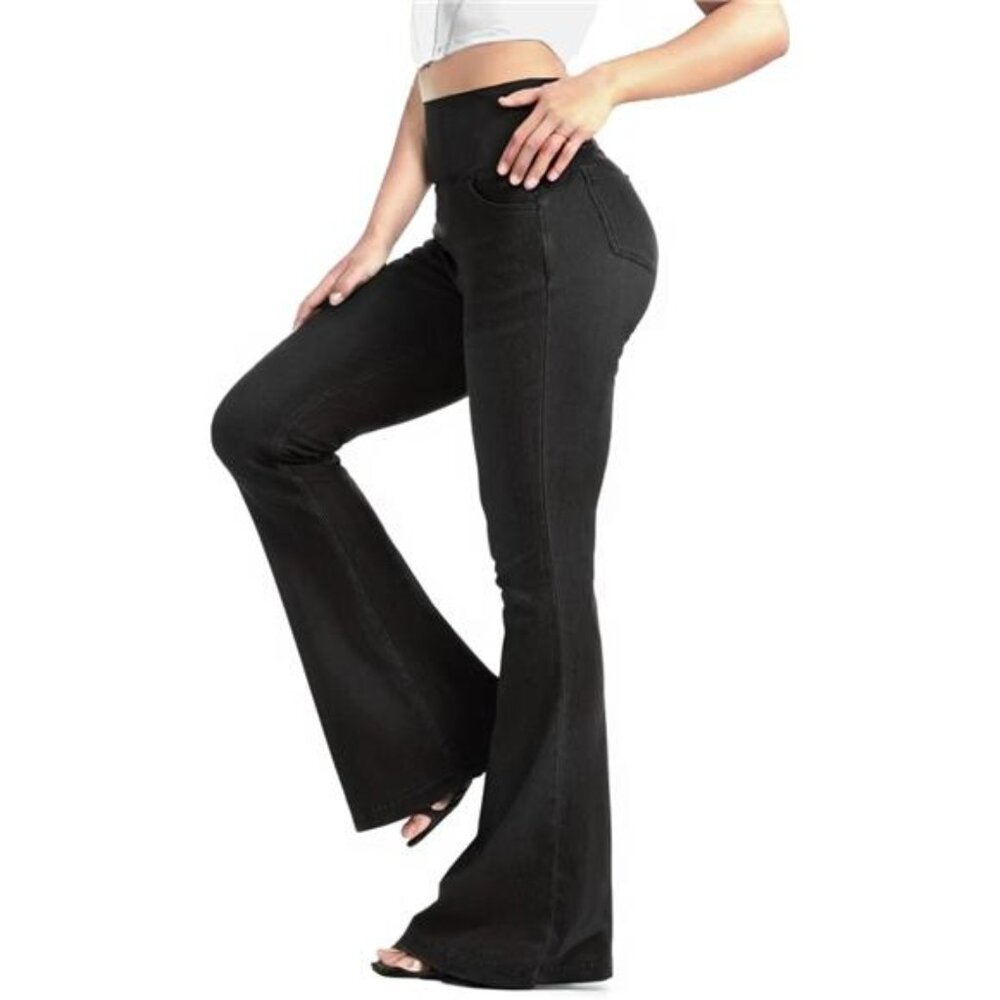 Knit Stetchy Flare Jean for Women Black